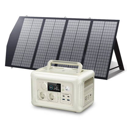 ALLPOWERS Portable Power Station with Portable Solar Panel（Included）,Pure Sine Wave 299Wh Outdoor Solar Generator Camping UPS